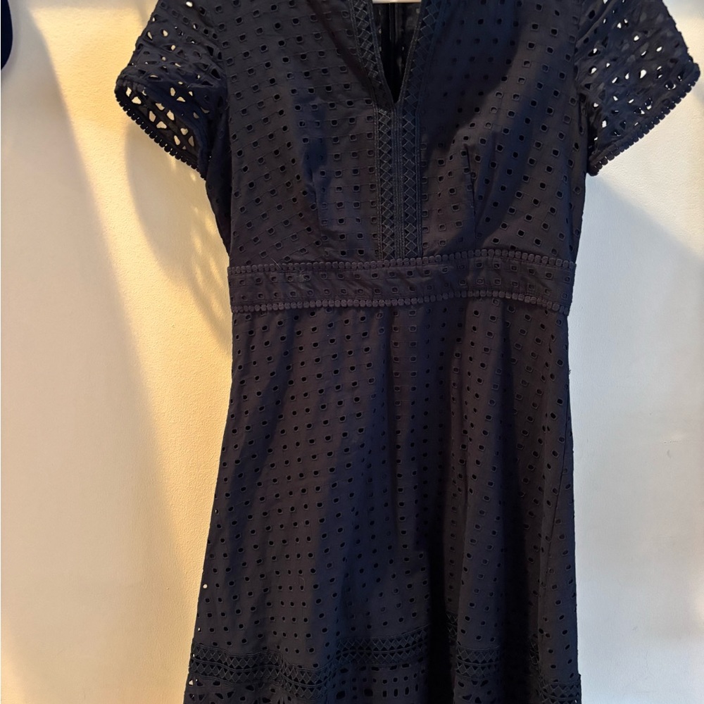 Elegant Navy Eyelet Dress Size 2P